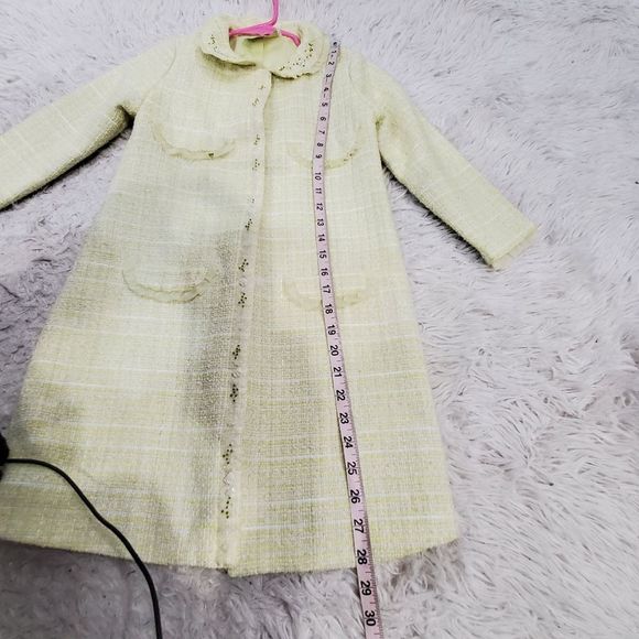 Biscotti Collezioni yellow blend tweed fashipn toddler coat size 6 - Picture 8 of 16